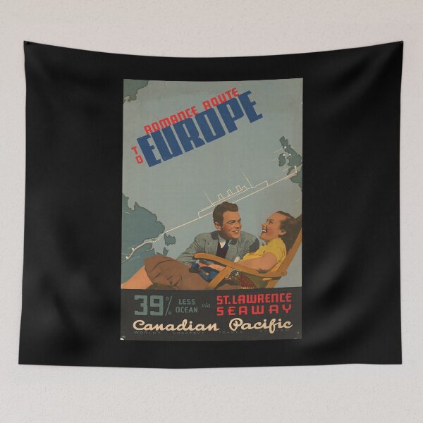 Item preview, Romance Route to Europe vintage travel poster designed and sold by stickart-marek.