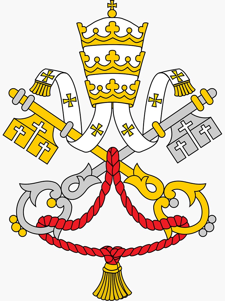 Thumbnail 3 of 3, Sticker, One Holy Catholic Church - White designed and sold by tradcatfem.
