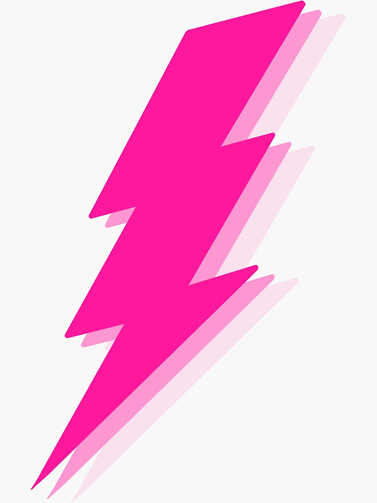 "Pink Lightning Bolt" Sticker for Sale by caviarfactories | Redbubble