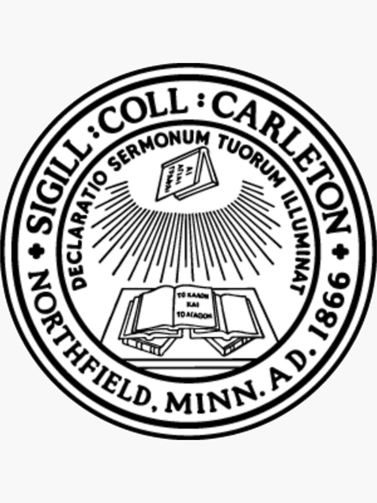 "Carleton College Northfield, Minnesota" Sticker for Sale by