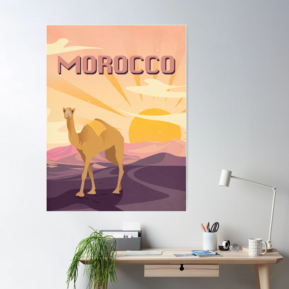 Poster da parete Vintage Kraft adesivi murali rivestiti regalo decorativo  per la casa visita Africa marocco Desert Travel dipinti su tela - AliExpress