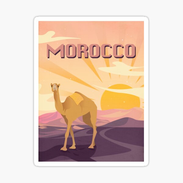 Aperçu de l'œuvre Visitez le désert du Sahara marocain : affiche de voyage rétro/vintage créée et vendue par olivialu.