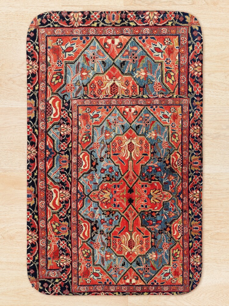 "Kashan Poshti Central Persian Rug Print" Bath Mat for Sale by bragova