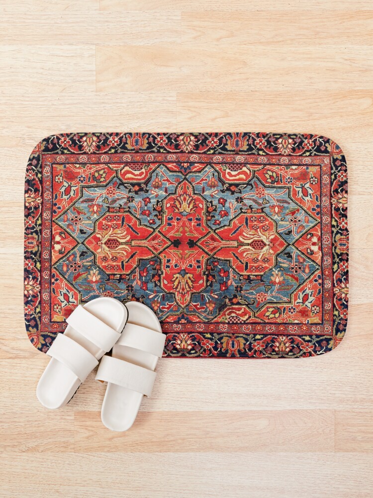 "Kashan Poshti Central Persian Rug Print" Bath Mat for Sale by bragova