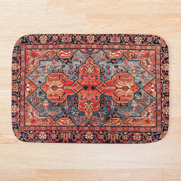 Kashan Poshti Central Persian Rug Print Bath Mat