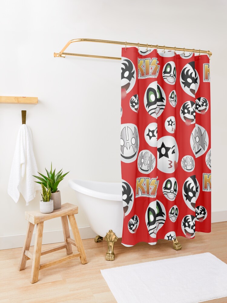 "Kiss band Pattern Red Cute design for kids" Shower Curtain by