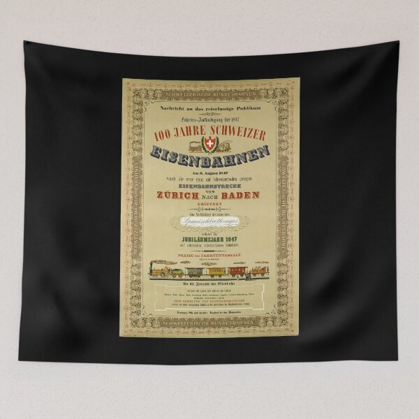 Item preview, 1947 100 Jahre Schweizer Eisenbahnen vintage travel poster designed and sold by stickart-marek.