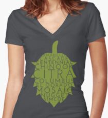 American Hop Flower Women's Fitted V-Neck T-Shirt
