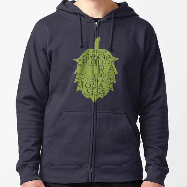 American Hop Flower Zipped Hoodie