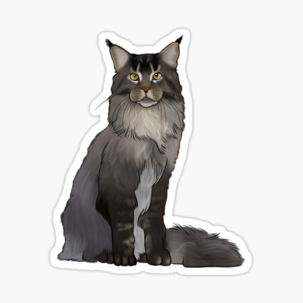 Item preview, Grey Maine Coon Cat designed and sold by Lilystreet.