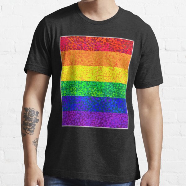 Seurat Inspired Pride Flag Rainbow Stripes T Shirt For Sale By