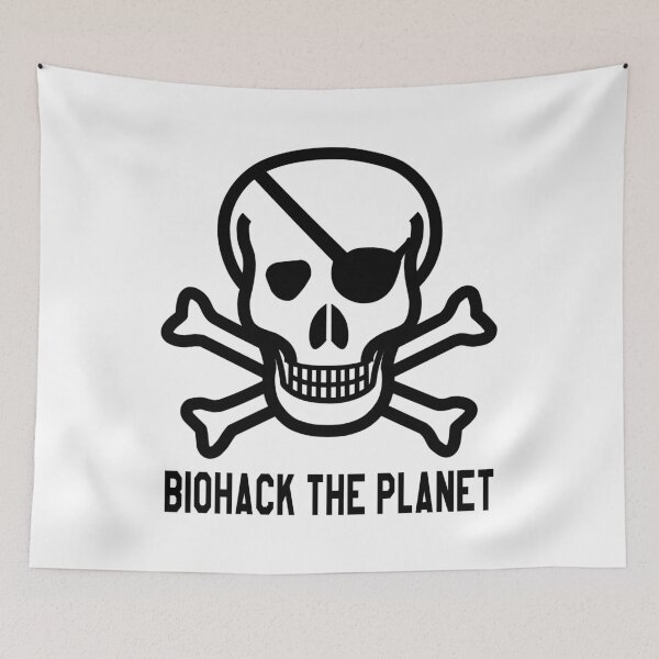 Item preview, Biohack The Planet Funny Pirate Skull And Crossbones designed and sold by pcreations.