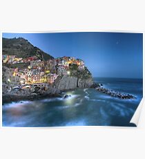 Moon over Manarola - the Cinque Terre Poster