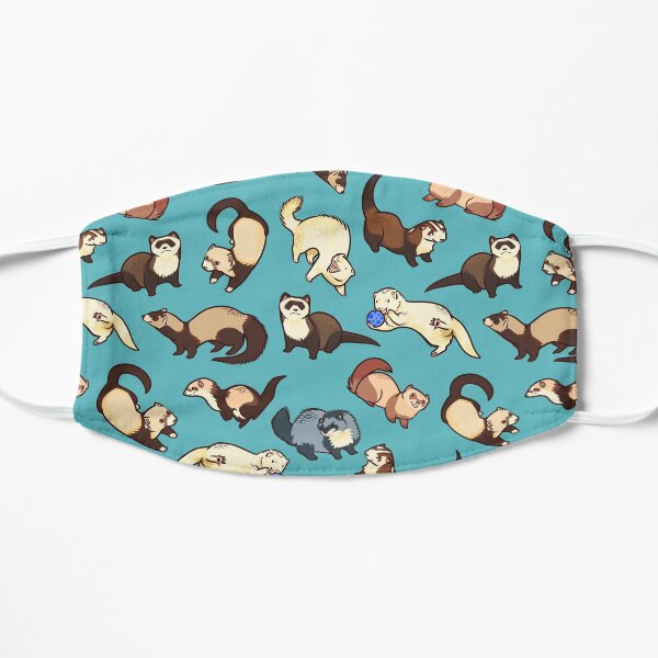 cat snakes in blue Flat Mask