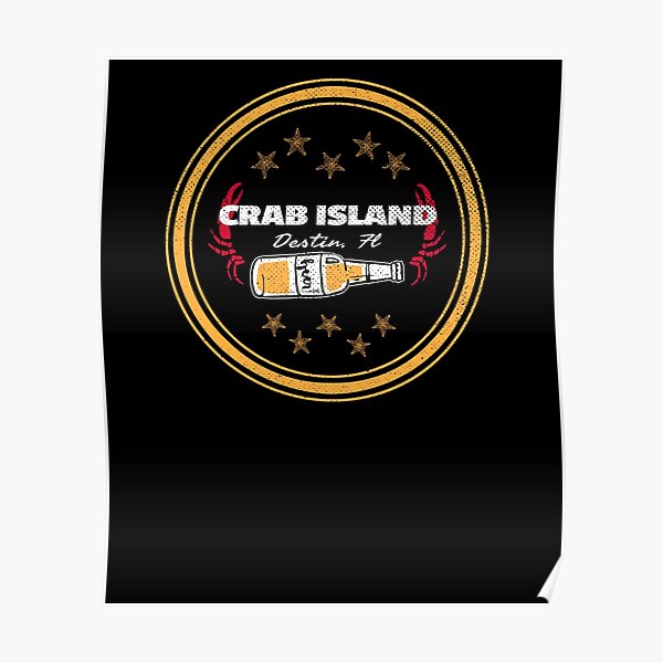 "Crab Island Destin, Florida Crazy Fun Designsbs & Beer Souvenir