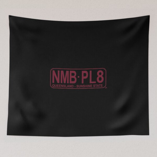 Item preview, NMB.PL8 Queensland - Sunshine State QLD "Number Plate" Number Plate T-Shirt NMB.PL8 Custom Maroon Design Transparent Background License Plate designed and sold by JohnnyMyass.