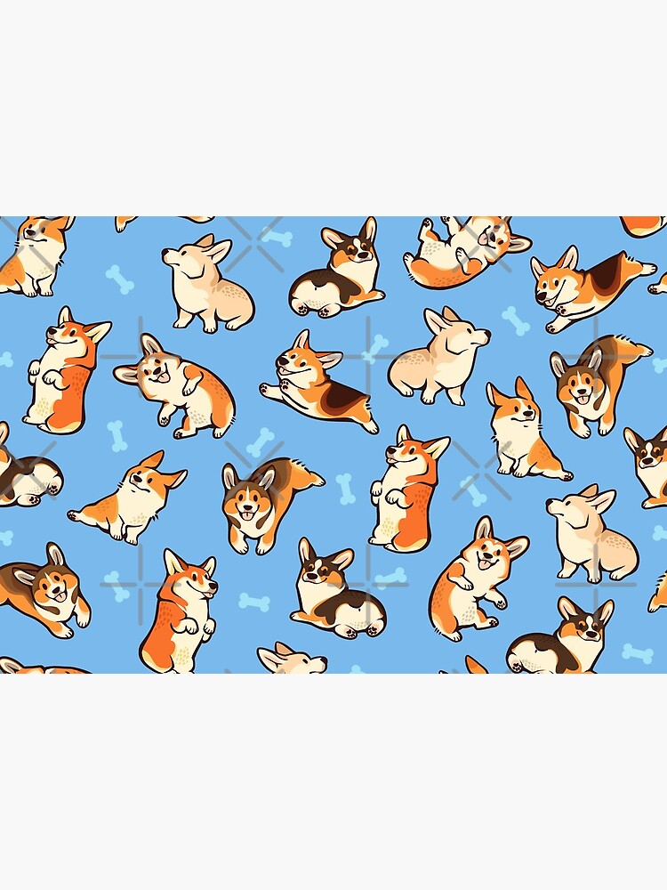 Jolly corgis in blue by Colordrilos