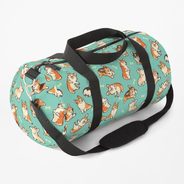 Jolly corgis in green Duffle Bag