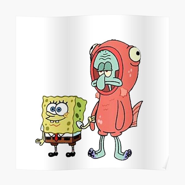 Spongebob And Squidward Poster By Nmthszofi Redbubble