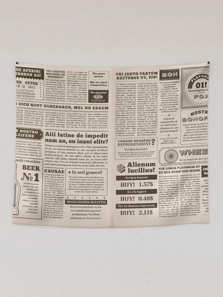 Newspaper print [white] Tapestry for Sale by Viktordm