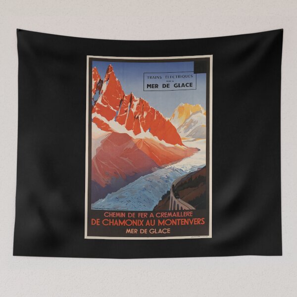 Item preview, Mer de Glace Post PLM vintage travel poster designed and sold by stickart-marek.