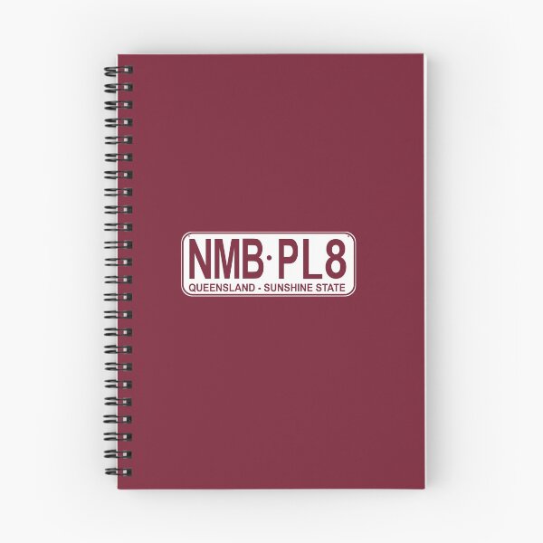 Item preview, NMB.PL8 Queensland - Sunshine State QLD "Number Plate" Number Plate T-Shirt NMB.PL8 Custom Maroon Design White Background License Plate designed and sold by JohnnyMyass.