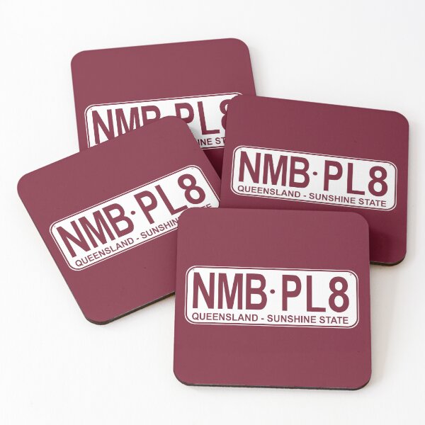 Item preview, NMB.PL8 Queensland - Sunshine State QLD "Number Plate" Number Plate T-Shirt NMB.PL8 Custom Maroon Design White Background License Plate designed and sold by JohnnyMyass.