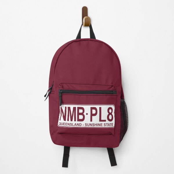 Item preview, NMB.PL8 Queensland - Sunshine State QLD "Number Plate" Number Plate T-Shirt NMB.PL8 Custom Maroon Design White Background License Plate designed and sold by JohnnyMyass.