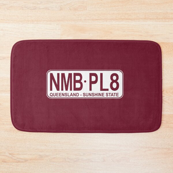 Item preview, NMB.PL8 Queensland - Sunshine State QLD "Number Plate" Number Plate T-Shirt NMB.PL8 Custom Maroon Design White Background License Plate designed and sold by JohnnyMyass.