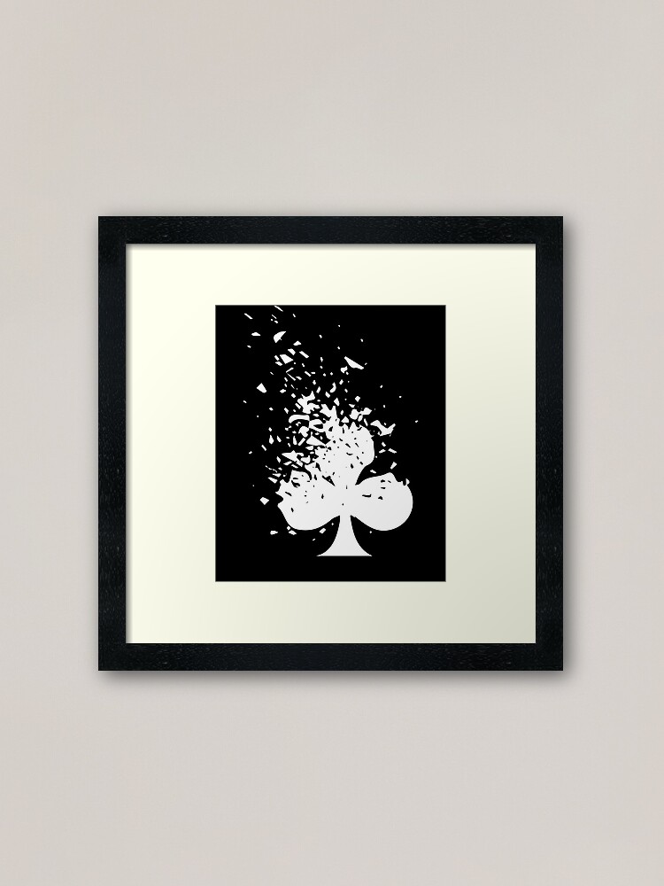 Club Disintegrating Poker Card Design Framed Art Print By Koolmodee Redbubble