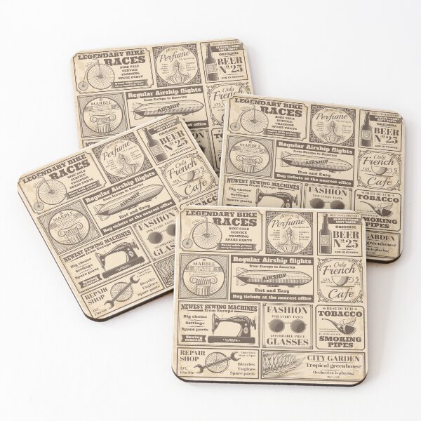 Item preview, Vintage Newspaper Advertising Labels designed and sold by Vector Scout Lab.