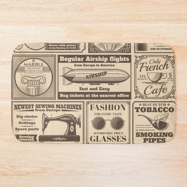 Item preview, Vintage Newspaper Advertising Labels designed and sold by Vector Scout Lab.