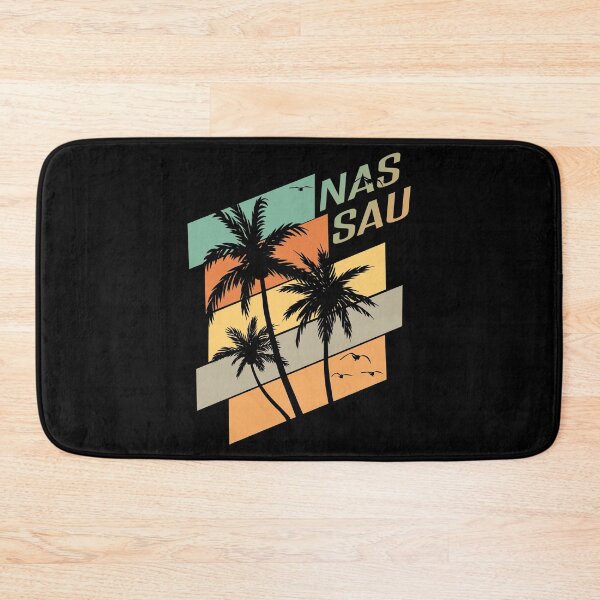 Item preview, Nassau Bahamas Palms Seagulls Retro Colors Design designed and sold by KoolMoDee.