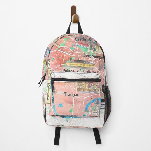 Item preview, Dresden Saxony Germany Illustrated Map with Main Roads Landmarks and Highlights designed and sold by artshop77.