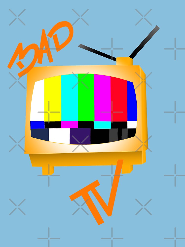 "'BAD TV' Yellow Vintage TV w/ Error Screen" Sticker by venusluv Redbubble