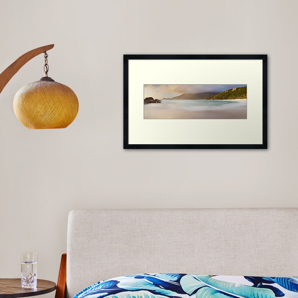 Dawn greets Little Waterloo Bay, Wilsons Promontory, Victoria, Australia Framed Art Print