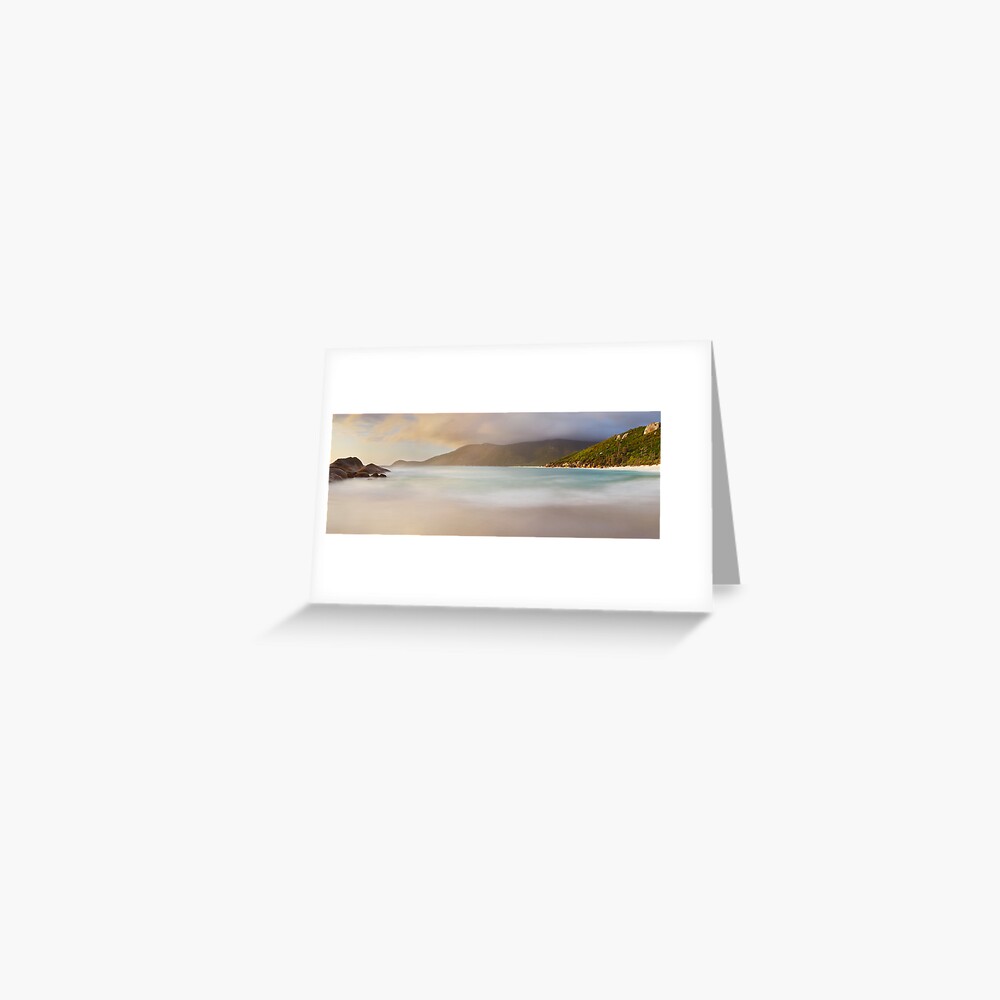 Dawn greets Little Waterloo Bay, Wilsons Promontory, Victoria, Australia Greeting Card