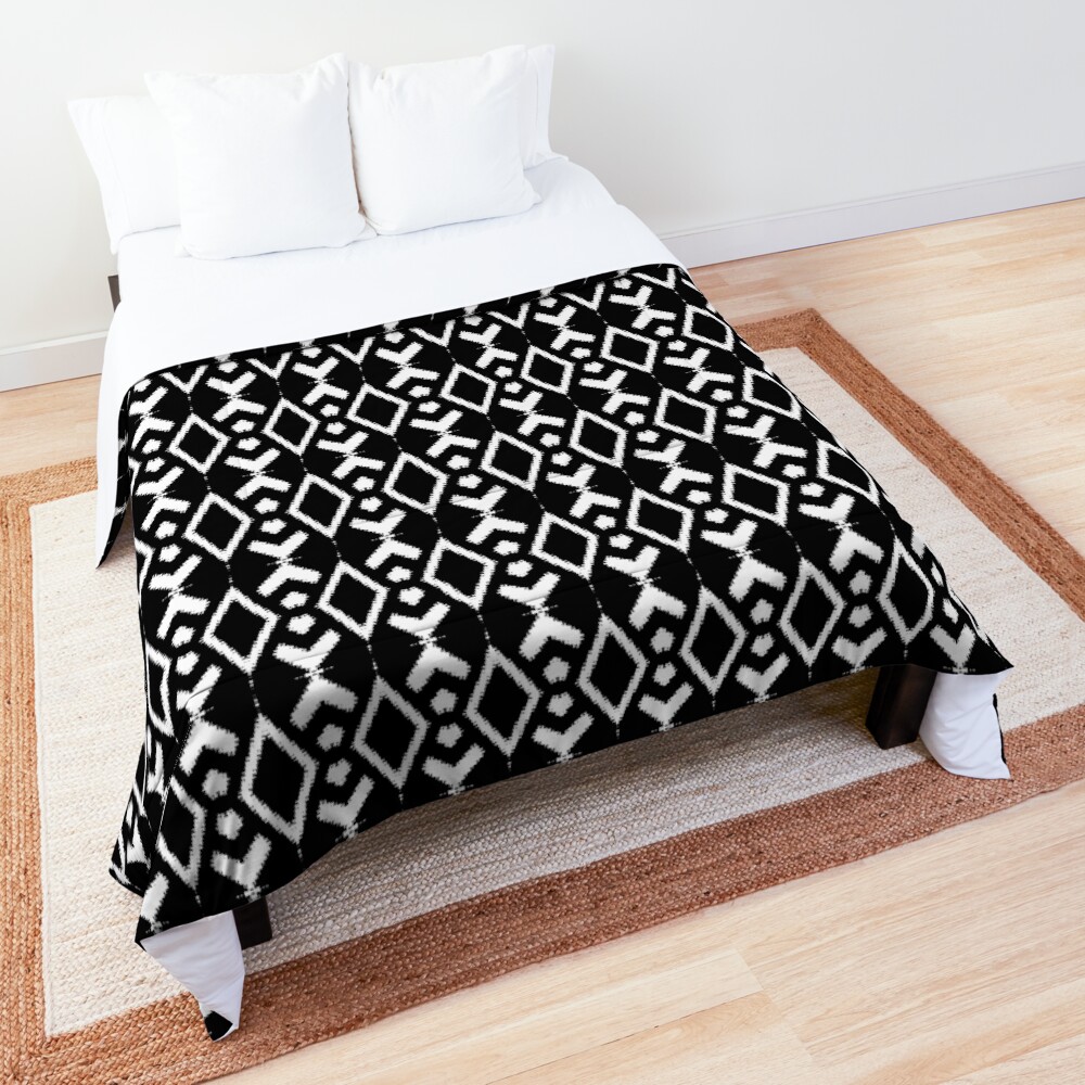 "Black and White, aztec ethnic pattern." Comforter by floraaplus
