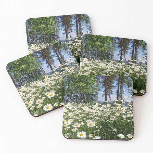 Item preview, The field of daisies and Tampere ibehind the lake. Ox-eye daisy14 designed and sold by Jouko Lehto Photography.