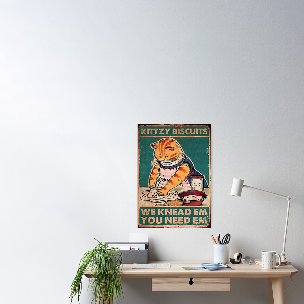 "Kitty Biscuits" Poster for Sale by Pauldaly Redbubble