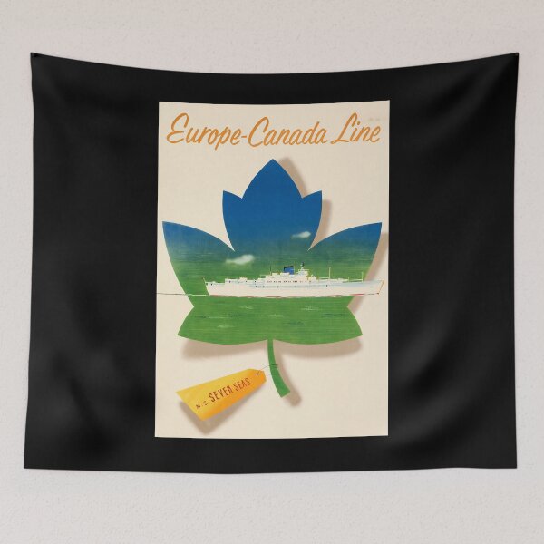 Item preview, Europe Canada Line vintage travel poster designed and sold by stickart-marek.
