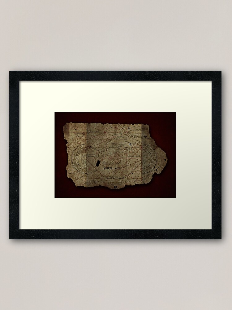 goonies treasure map framed art print by indestructibbo