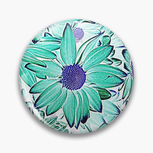 Artikelvorschau, Gänseblümchen mit künstlerischer Filterung von Blau- und Grüntönen entworfen und verkauft von Rhu Creations.