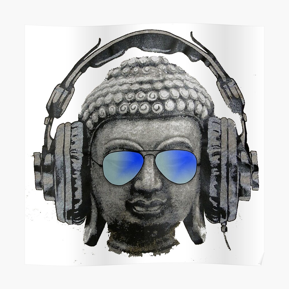 Coole Kopfhorer Hip Hop Groove Buddha Banksy Sticker Von Baray7 Redbubble