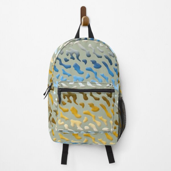 Item preview, Grey beige and blue abstract pattern with spots designed and sold by floraaplus.