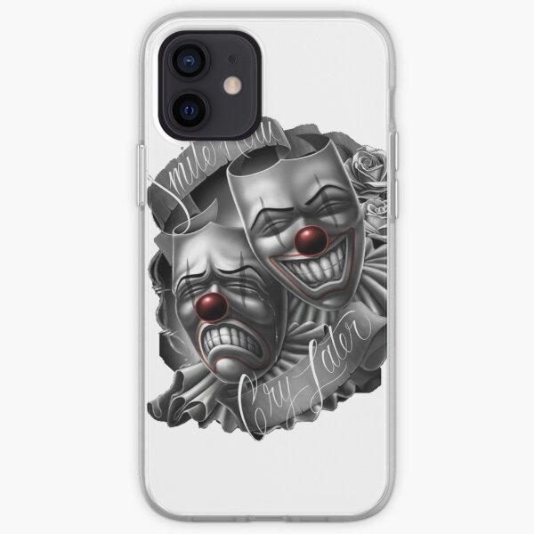 Smile now cry later clown faces iPhone Soft Case