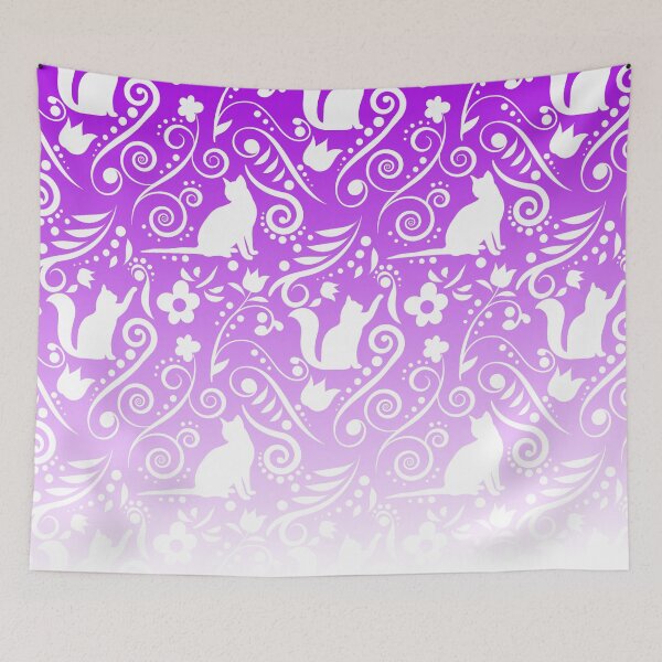 Item preview, Cat and Flowers - Lavender designed and sold by CreativityRoams.