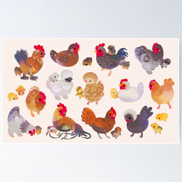 Item preview, Chicken and Chick - pastel designed and sold by pikaole.