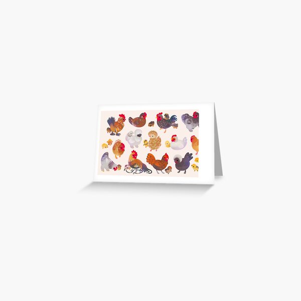 Chicken and Chick - pastel Greeting Card