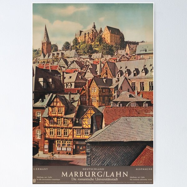 Item preview, Marburg Lahn vintage travel poster designed and sold by stickart-marek.